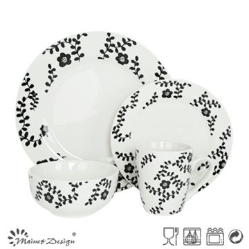 Popular 16PCS Porcelana com decalque Daily Use Dinner Set
